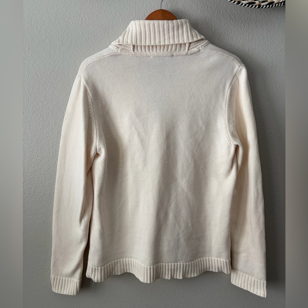 Ralph Lauren Button Front Cardigan Sweater Cream White Women’s Large L - Picture 6 of 12